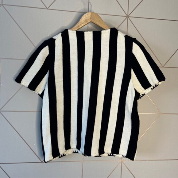 Vintage Michael Simon Embroidered Beaded Croch Fruit Short Sleeve Cardigan - Picture 2 of 6